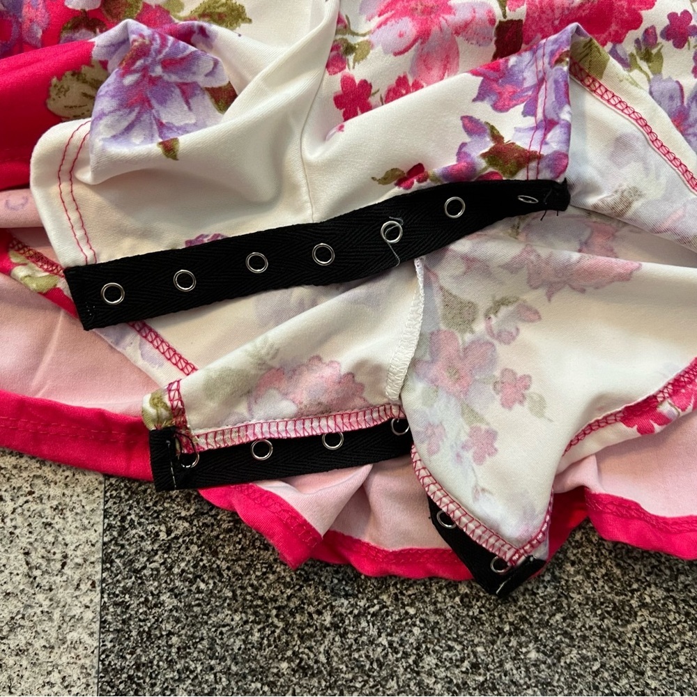 White Birch Keep Talking Floral Mini Skort Dress- Size S - Picture 7 of 11